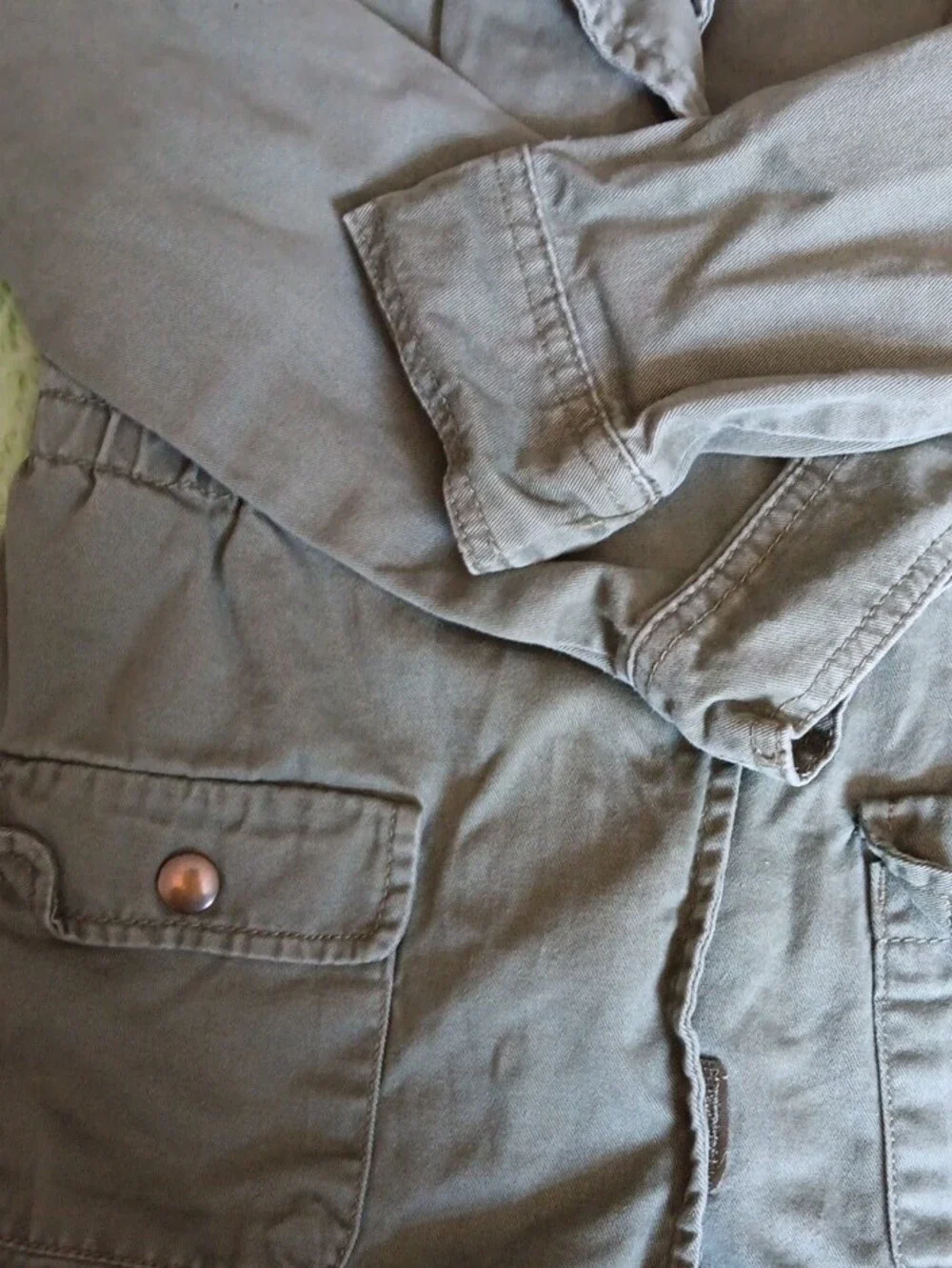 The Children's Place Olive Green Butterfly Utility Jacket Girls Size S (5-6)